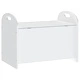 Детска пейка за съхранение, бяла, 62x40x46,5 см, МДФ