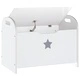 Детска пейка за съхранение, бяла, 62x40x46,5 см, МДФ
