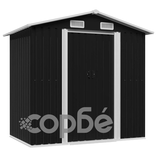 Градинска барака за съхранение антрацит стомана 204x132x186 см ➤ топ цена ➤ sorbe.bg