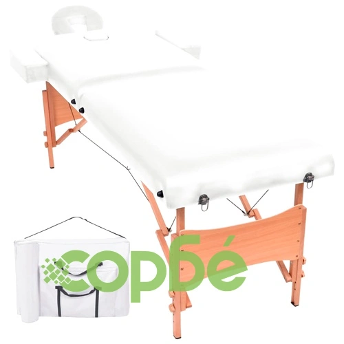 Сгъваема масажна кушетка с 2 зони, 10 см плътен пълнеж, бяла ➤ топ цена ➤ sorbe.bg