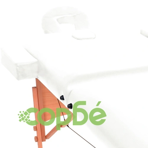 Сгъваема масажна кушетка с 2 зони, 10 см плътен пълнеж, бяла ➤ топ цена ➤ sorbe.bg