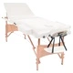 Сгъваема масажна кушетка с 3 зони, 10 см плътен пълнеж, бяла