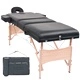 Сгъваема масажна кушетка с 3 зони, 10 см плътен пълнеж, черна