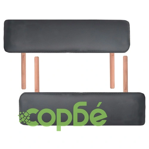 Сгъваема масажна кушетка с 2 зони и столче, 10 см пълнеж, черна ➤ топ цена ➤ sorbe.bg