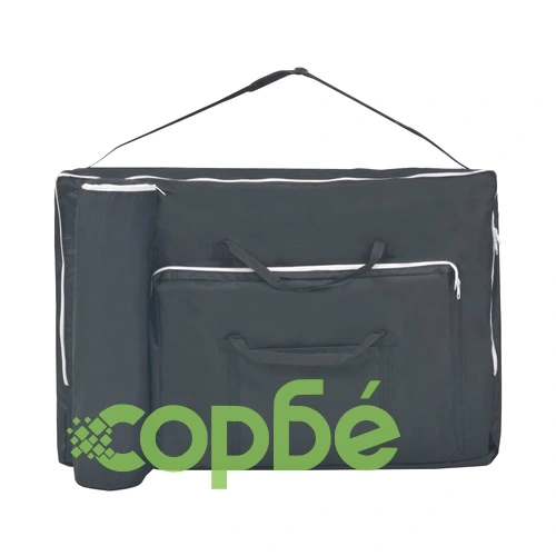 Сгъваема масажна кушетка с 2 зони и столче, 10 см пълнеж, черна ➤ топ цена ➤ sorbe.bg