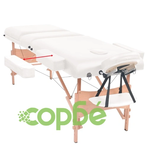 Сгъваема масажна кушетка с 3 зони и столче, 10 см пълнеж, бяла ➤ топ цена ➤ sorbe.bg