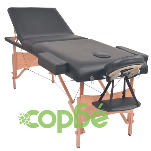 Сгъваема масажна кушетка с 3 зони и столче, 10 см пълнеж, черна ➤ топ цена ➤ sorbe.bg