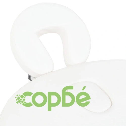 Сгъваема масажна маса, 4 см пълнеж, с 2 овални болстера, бяла ➤ топ цена ➤ sorbe.bg