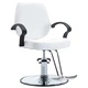 Фризьорски стол, изкуствена кожа, бял