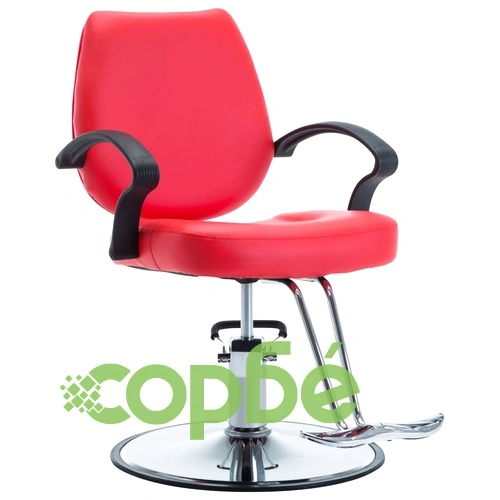 Фризьорски стол, изкуствена кожа, червен ➤ топ цена ➤ sorbe.bg