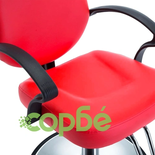 Фризьорски стол, изкуствена кожа, червен ➤ топ цена ➤ sorbe.bg