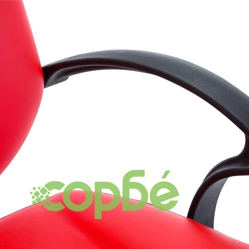 Фризьорски стол, изкуствена кожа, червен ➤ топ цена ➤ sorbe.bg