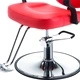 Фризьорски стол, изкуствена кожа, червен