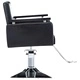 Фризьорски стол, изкуствена кожа, черен