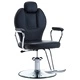 Фризьорски стол, изкуствена кожа, черен