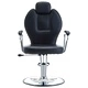 Фризьорски стол, изкуствена кожа, черен