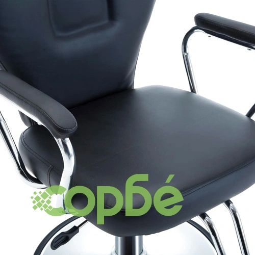 Фризьорски стол, изкуствена кожа, черен ➤ топ цена ➤ sorbe.bg