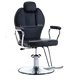 Фризьорски стол, изкуствена кожа, черен