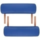 Синя сгъваема масажна кушетка 2 зони с дървена рамка