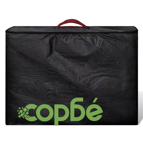 Сгъваема масажна кушетка с 2 зони, червена, дървена рамка ➤ топ цена ➤ sorbe.bg