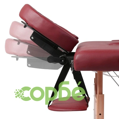 Сгъваема масажна кушетка с 2 зони, червена, дървена рамка ➤ топ цена ➤ sorbe.bg