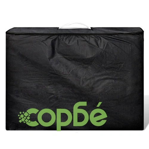 Кремавобяла сгъваема масажна кушетка 2 зони с дървена рамка ➤ топ цена ➤ sorbe.bg