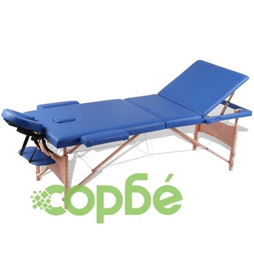 Масажна кушетка с 3 зони, цвят: син ➤ топ цена ➤ sorbe.bg