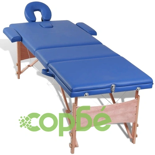 Масажна кушетка с 3 зони, цвят: син ➤ топ цена ➤ sorbe.bg