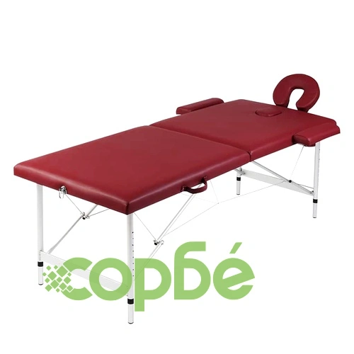 Червена сгъваема масажна кушетка 2 зони с алуминиева рамка ➤ топ цена ➤ sorbe.bg