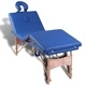 Синя сгъваема масажна кушетка 4 зони с дървена рамка