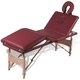Масажна кушетка с 4 зони, дървена рамка, червена