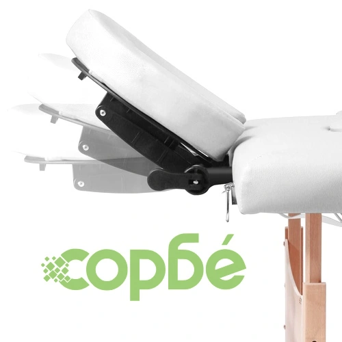 Кремавобяла сгъваема масажна кушетка 4 зони с дървена рамка ➤ топ цена ➤ sorbe.bg