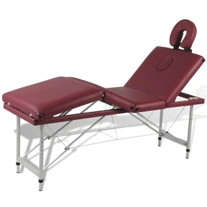 Алуминиева масажна кушетка с 4 зони, цвят: червен