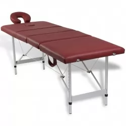 Алуминиева масажна кушетка с 4 зони, цвят: червен