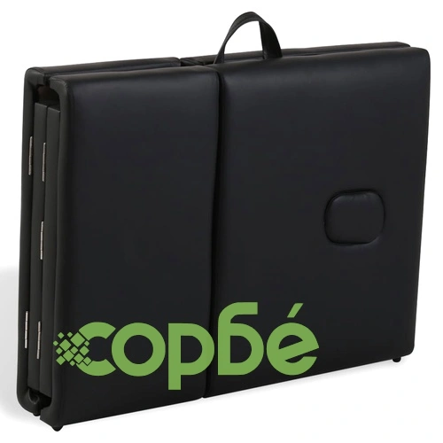 Черна сгъваема масажна кушетка 4 зони с алуминиева рамка ➤ топ цена ➤ sorbe.bg