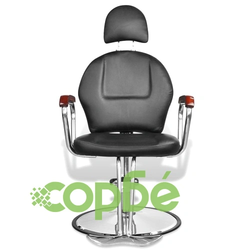 Професионален фризьорски стол с облегалка от изкуствена кожа, черен ➤ топ цена ➤ sorbe.bg