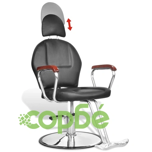 Професионален фризьорски стол с облегалка от изкуствена кожа, черен ➤ топ цена ➤ sorbe.bg
