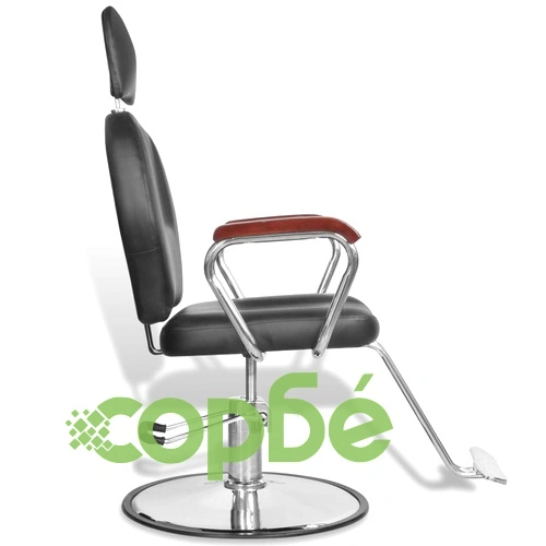 Професионален фризьорски стол с облегалка от изкуствена кожа, черен ➤ топ цена ➤ sorbe.bg