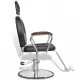Професионален фризьорски стол с облегалка от изкуствена кожа, черен