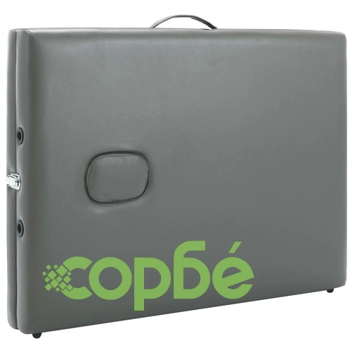 Масажна кушетка с 2 зони, дървена рамка, антрацит, 186х68 см ➤ топ цена ➤ sorbe.bg