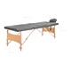Масажна кушетка с 4 зони, дървена рамка, антрацит, 186х68 см