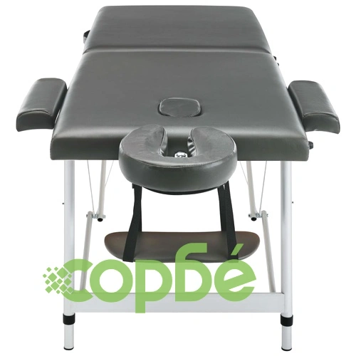 Масажна кушетка с 2 зони, алуминиева рамка, антрацит, 186х68 см ➤ топ цена ➤ sorbe.bg