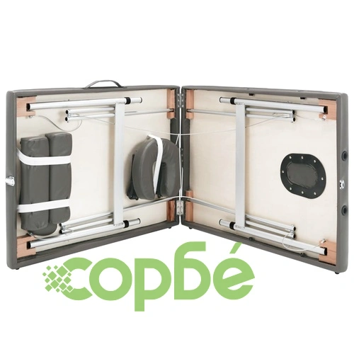 Масажна кушетка с 2 зони, алуминиева рамка, антрацит, 186х68 см ➤ топ цена ➤ sorbe.bg