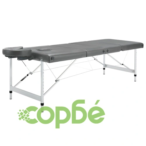 Масажна кушетка с 4 зони, алуминиева рамка, антрацит, 186х68 см ➤ топ цена ➤ sorbe.bg