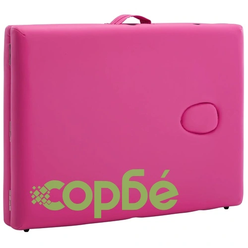 Сгъваема масажна кушетка, 2 зони, дърво, розова ➤ топ цена ➤ sorbe.bg