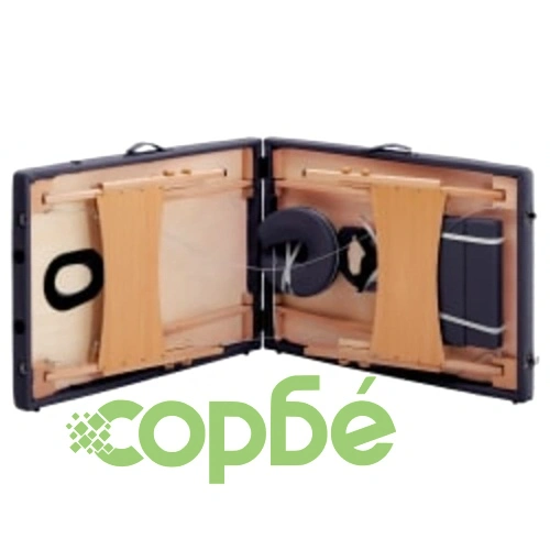 Сгъваема масажна кушетка, 2 зони, дърво, лилава ➤ топ цена ➤ sorbe.bg