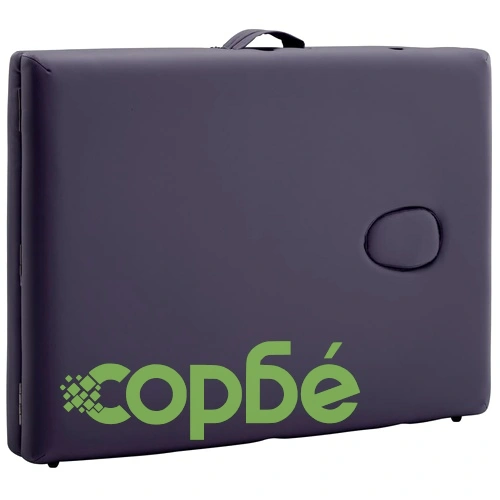 Сгъваема масажна кушетка, 2 зони, дърво, лилава ➤ топ цена ➤ sorbe.bg