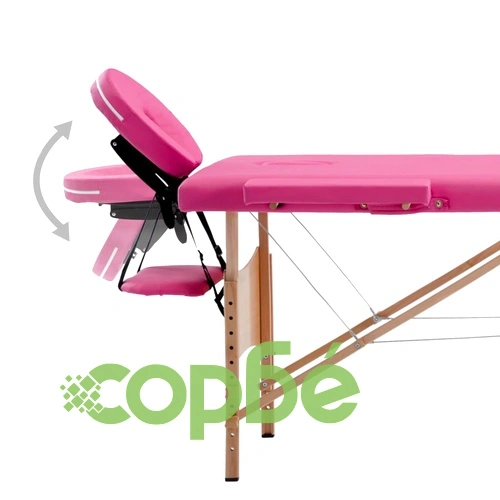 Сгъваема масажна кушетка, 4 зони, дърво, розова ➤ топ цена ➤ sorbe.bg
