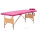 Сгъваема масажна кушетка, 4 зони, дърво, розова