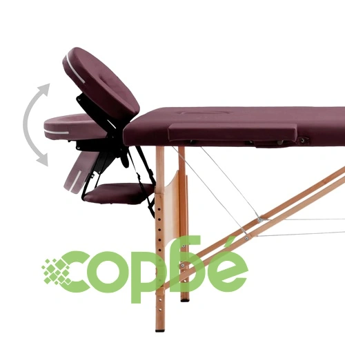 Сгъваема масажна кушетка, 4 зони, дърво, лилава ➤ топ цена ➤ sorbe.bg